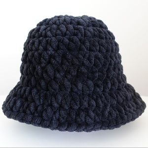 Ultra Soft Black Crochet Bucket Hat